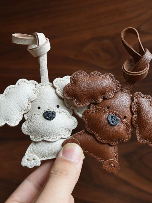 Snuggle Puppy Handmade Leather Charm