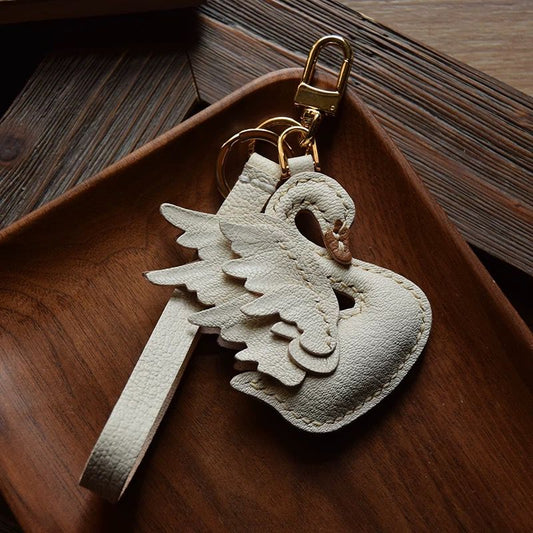 Graceful Swan Handmade Leather Charm