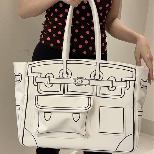 Classic White Sketch BK Tote Bag