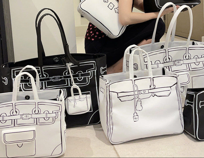 Classic White Sketch BK Tote Bag