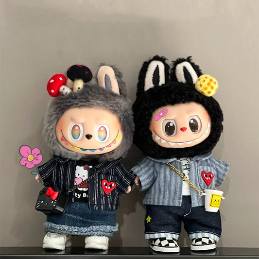 Labubu Bestie Trouble Twins – Denim Mood Edition | Fits 15cm/17cm Labubu | 2 Style Variants
