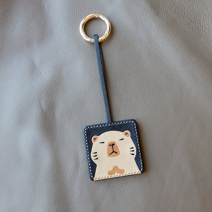 Chill Capybara Handmade Leather Charm