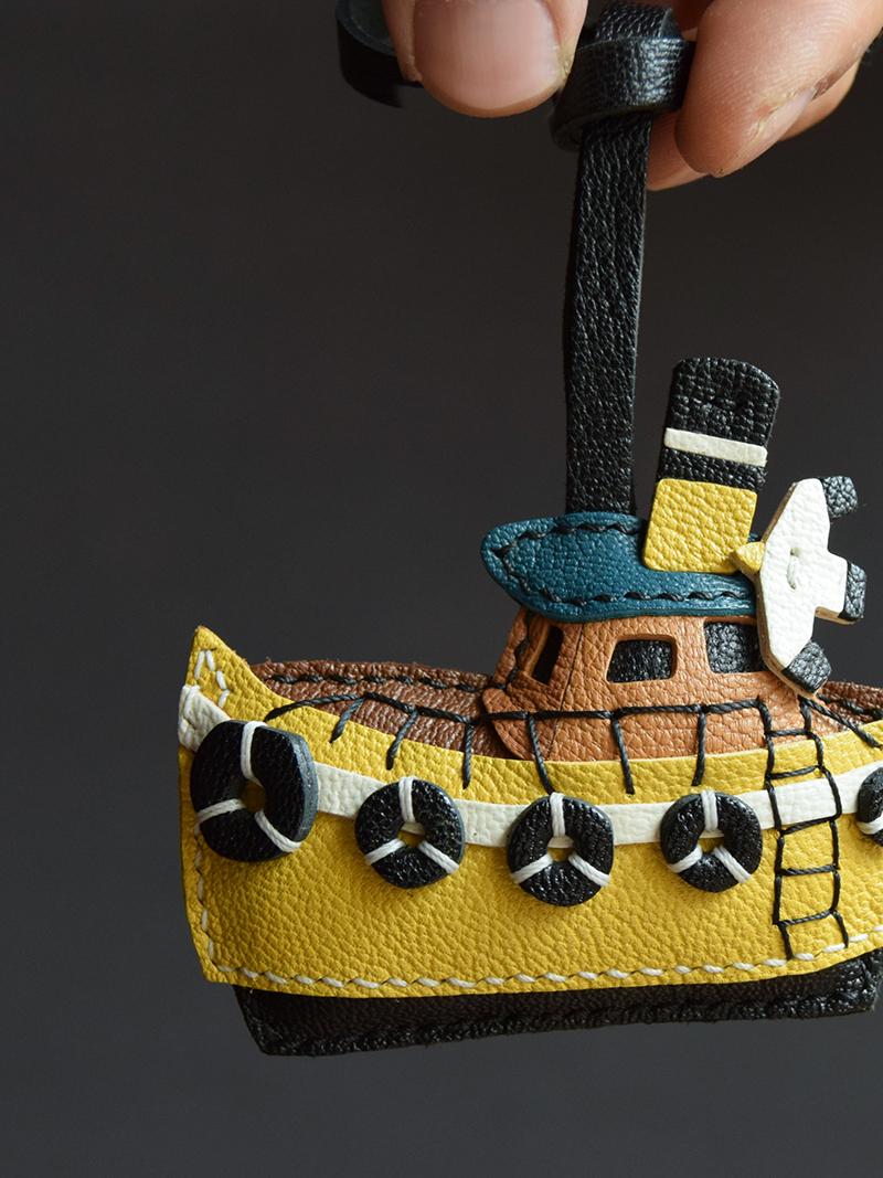 Boat Handmade Leather Charm