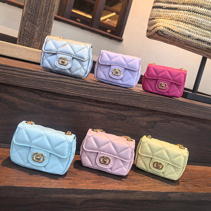Mini Quilted Flap Bag Charm Keychain