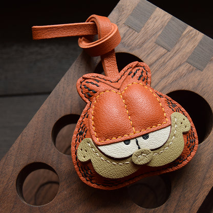 Orange Cat Handmade Leather Charm