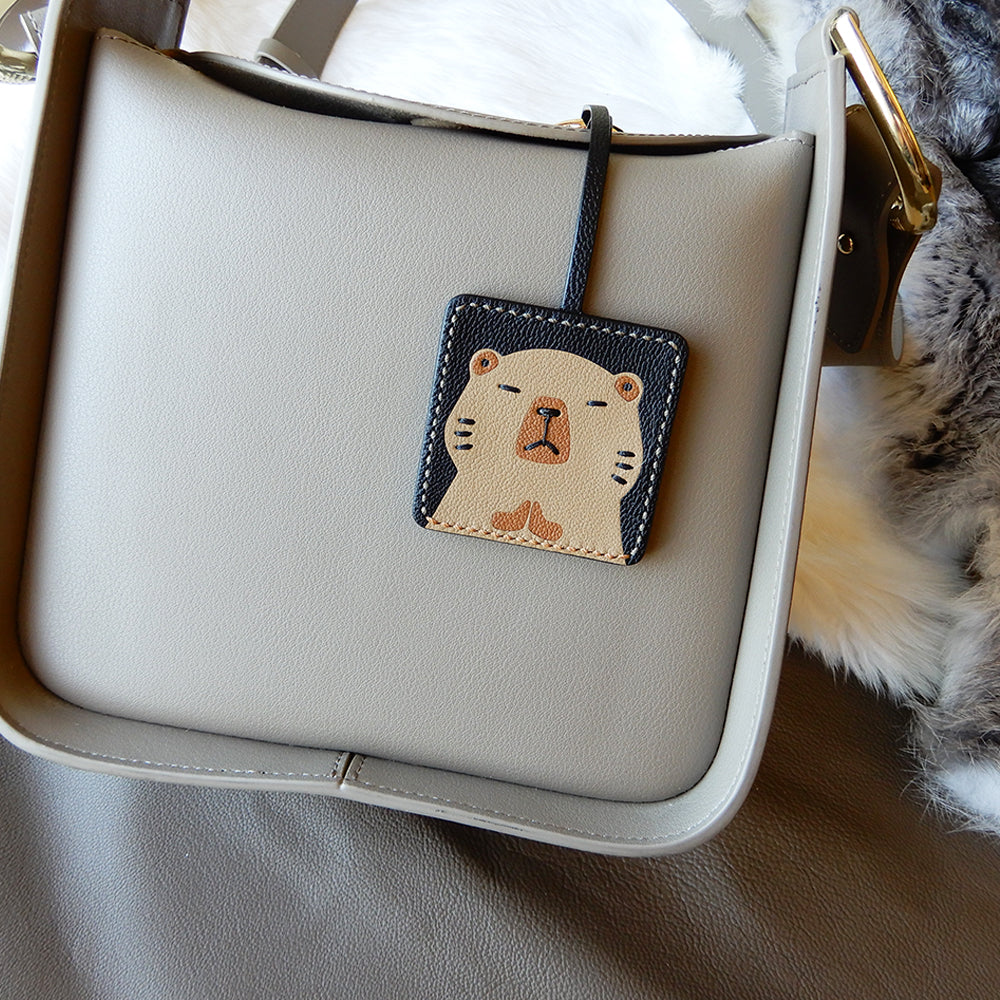 Chill Capybara Handmade Leather Charm