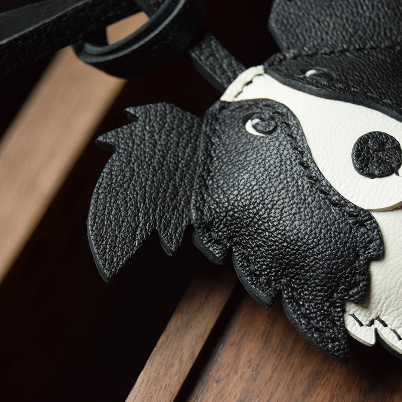 Border Collie Handmade Leather Charm