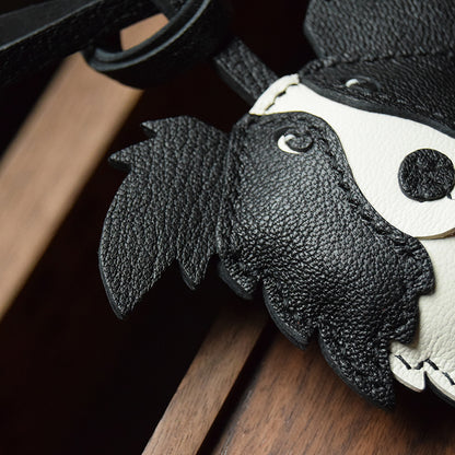 Border Collie Handmade Leather Charm