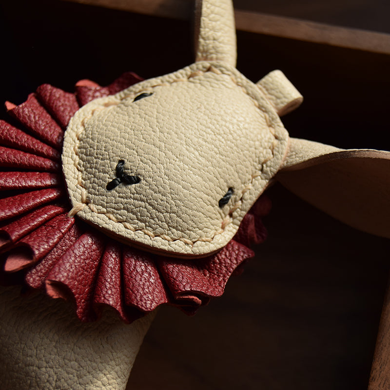 Bunny with Ruffled Collar Handmade Leather Charm