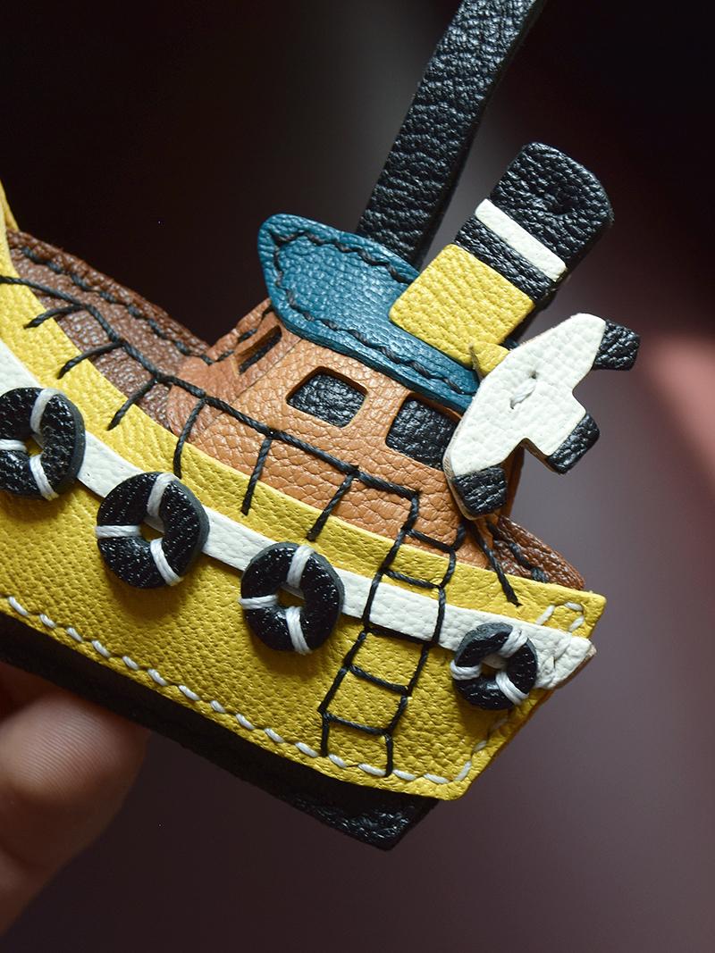 Boat Handmade Leather Charm