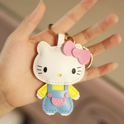 Cute Cat Handmade Leather Charm
