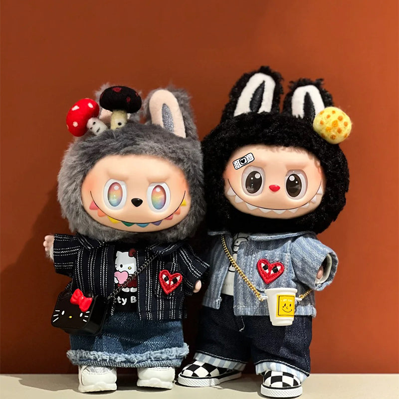 Labubu Bestie Trouble Twins – Denim Mood Edition | Fits 15cm/17cm Labubu | 2 Style Variants