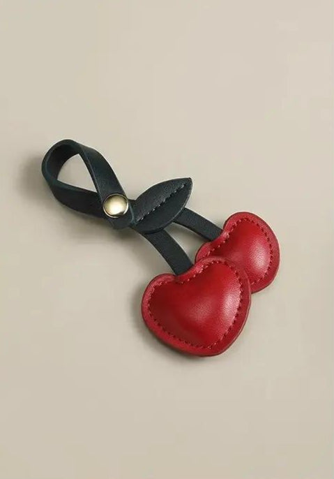 Cherry Duo Handmade Leather Charm
