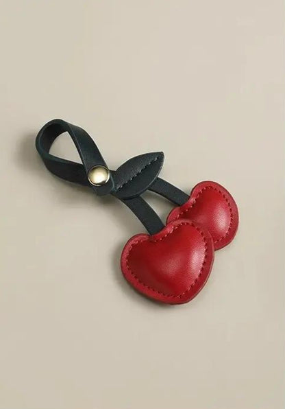 Cherry Duo Handmade Leather Charm
