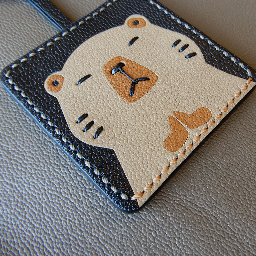 Chill Capybara Handmade Leather Charm