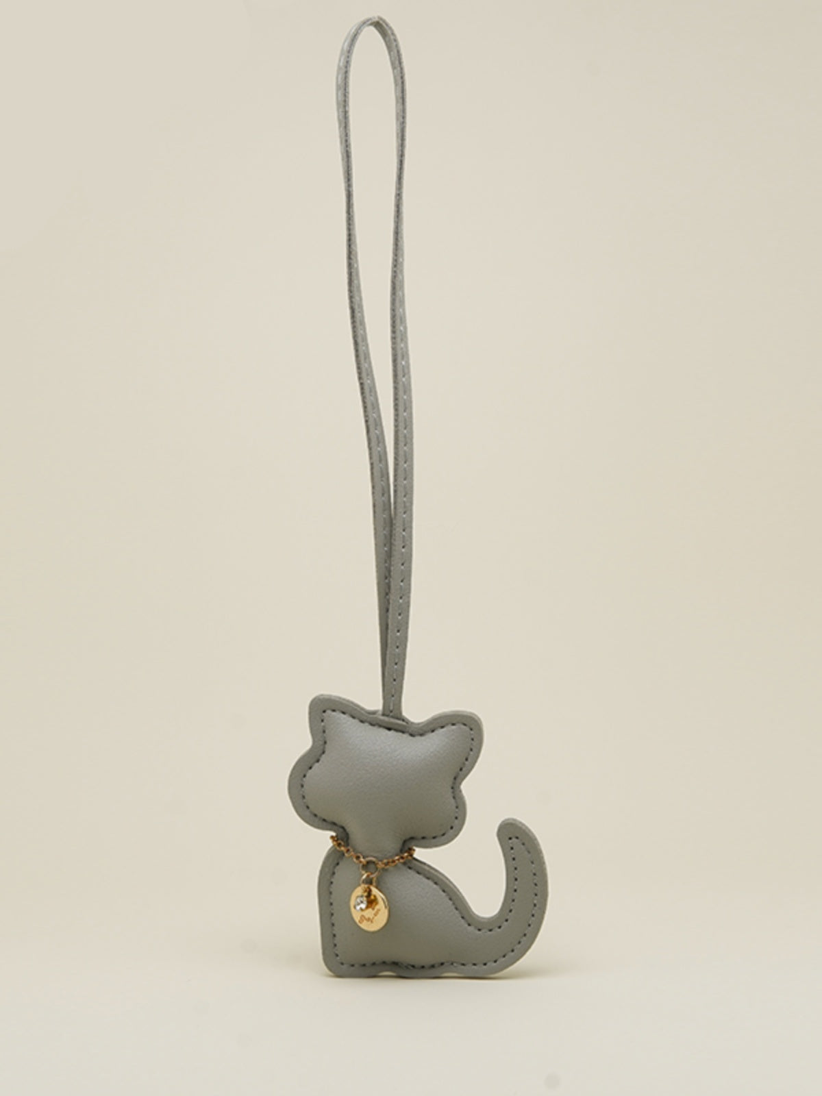 Cat Silhouette Leather Bag Charm