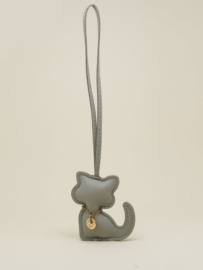Cat Silhouette Leather Bag Charm