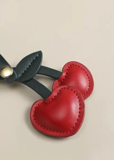 Cherry Duo Handmade Leather Charm