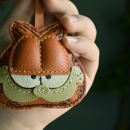Orange Cat Handmade Leather Charm