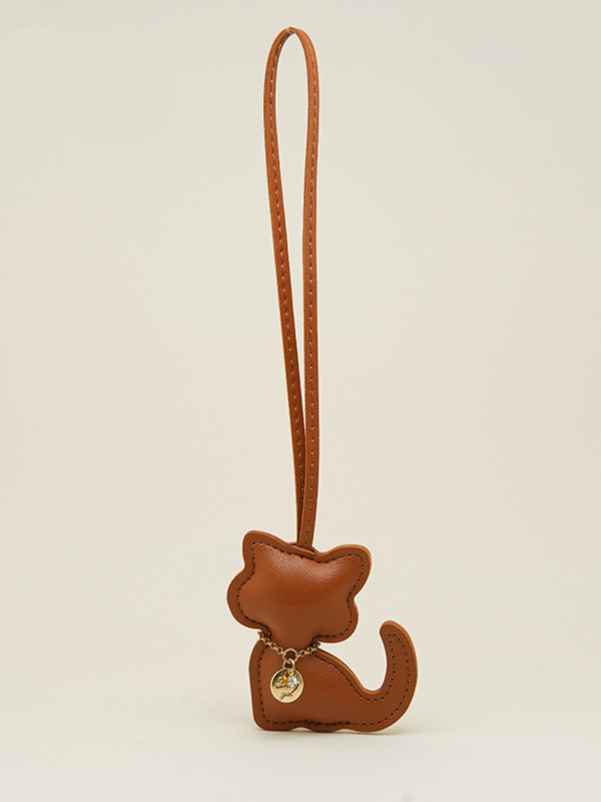 Cat Silhouette Leather Bag Charm