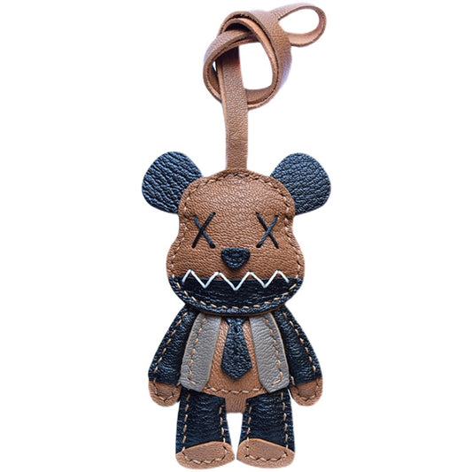 Double X Bear Handmade Leather Charm
