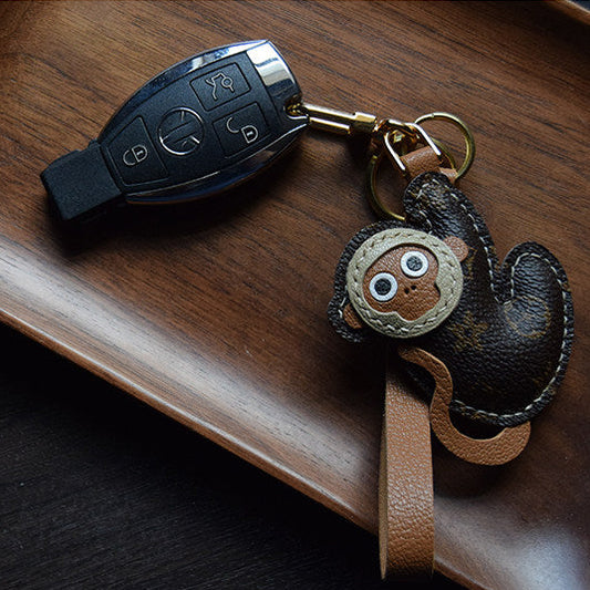 Playful Monkey Handmade Leather Charm