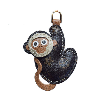 Playful Monkey Handmade Leather Charm