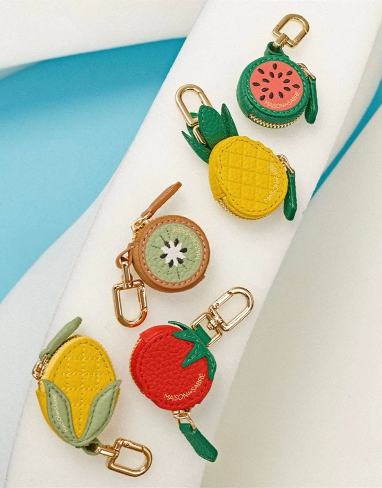 Fruit Slice Handmade Pouch Keychain Charm