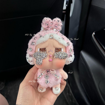Authentic Pop Mart Crybaby Vinyl Plush Customized with Swarovski Crystals – Handmade Collectible
