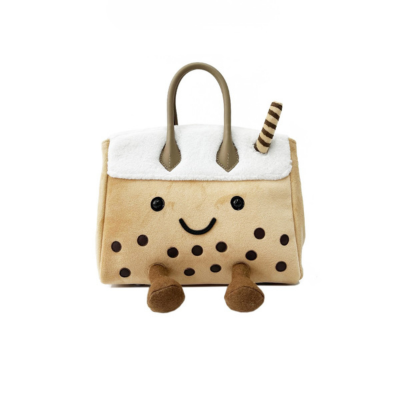 Classic Boba Milk Tea Fluff Zip Bag