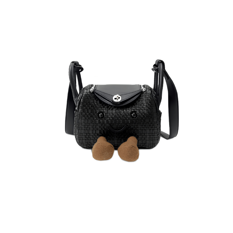 Black Woven Fluff Cuddle Bag