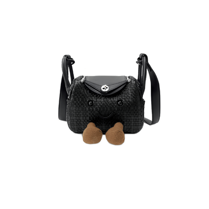 Black Woven Fluff Cuddle Bag