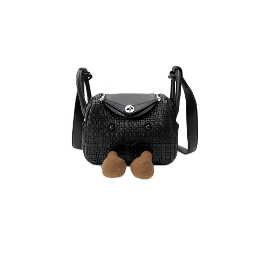 Black Woven Fluff Cuddle Bag