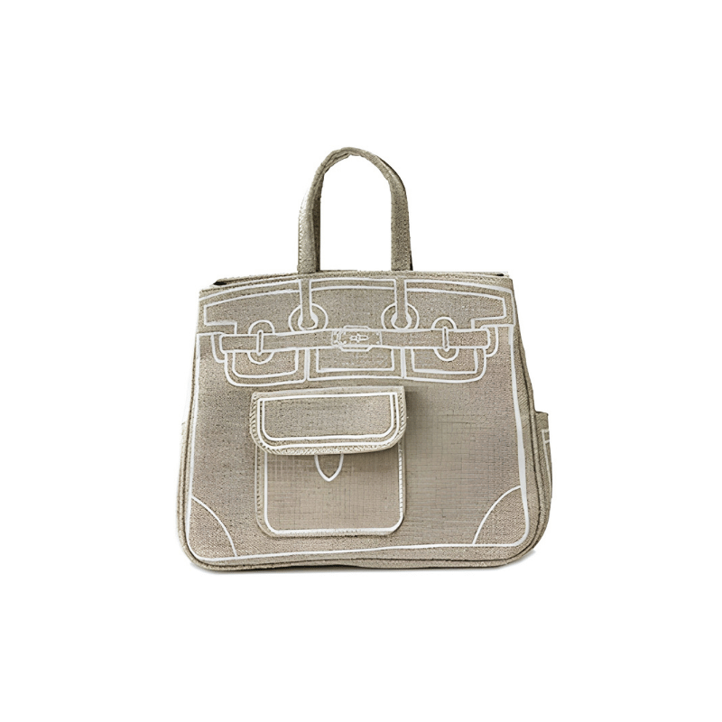 Linen Beige Sketch BK Tote Bag