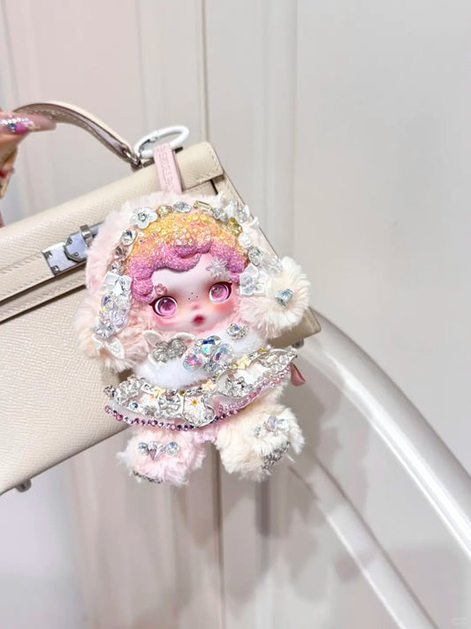 Skullpanda Crystal Bunny – Handmade Swarovski Plush Pendant