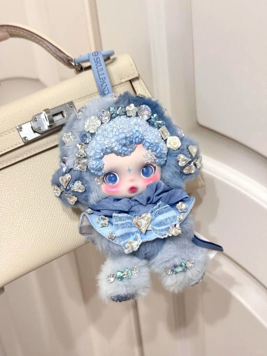 Skullpanda Frost Serenade – Handmade Swarovski Crystal Plush Pendant