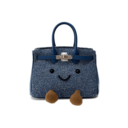 Classic Denim Blue Woven Fluff BK Bag