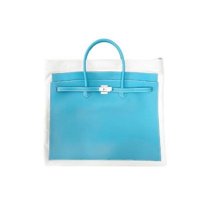 Large Turquoise White BK Tote Bag