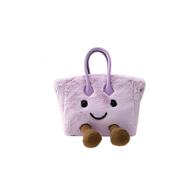 Petite Purple Fluff Zip Bag