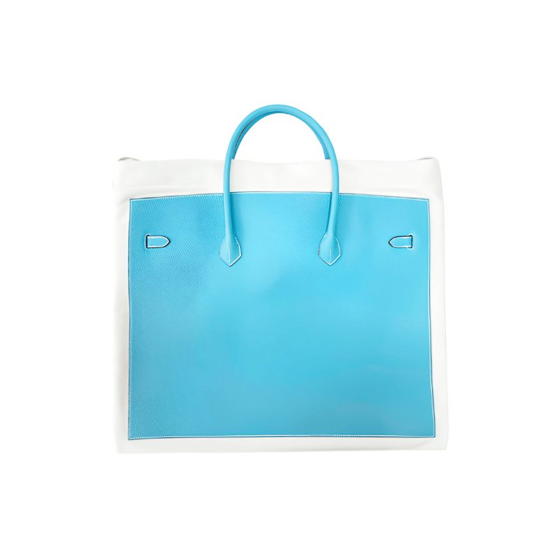 Large Turquoise White BK Tote Bag