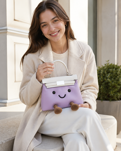 Classic Lavender Ivory Fluff Clarette Bag