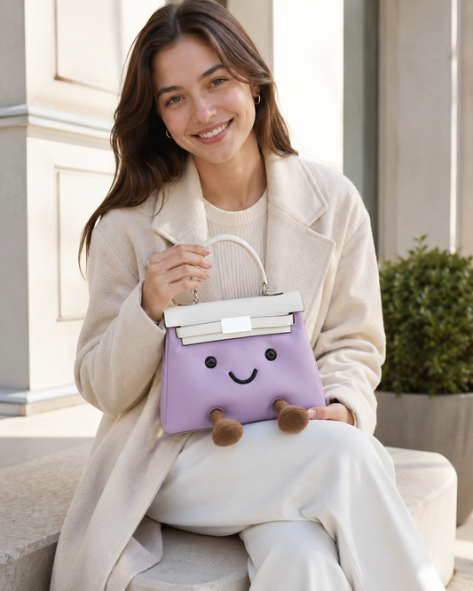 Classic Lavender Ivory Fluff Clarette Bag