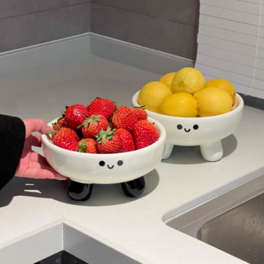 Smiley Three Legs Ceramic Fruit Bowl Collection