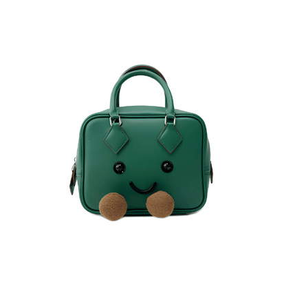 Emerald Green Square Zip Shoulder Bag