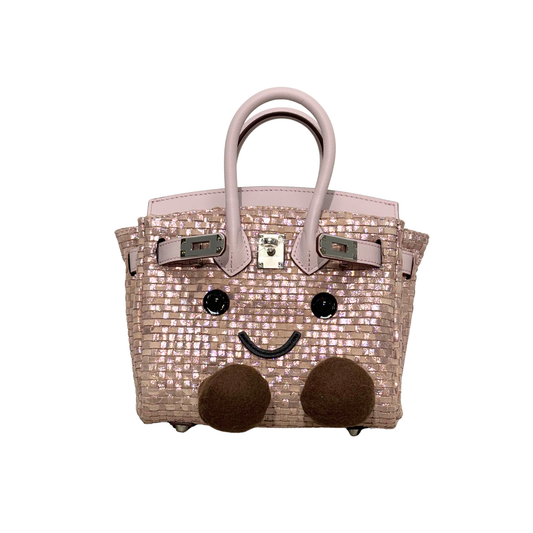 Petite Champagne Woven Fluff BK Bag