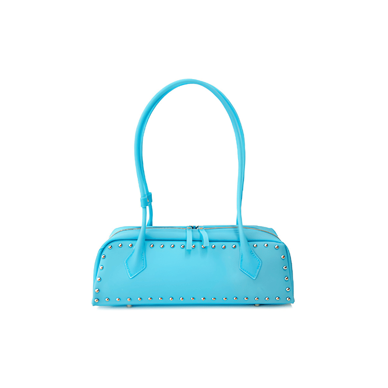Aqua Blue Studded Shoulder Bag