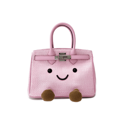 Classic Soft Pink Woven Fluff BK Bag