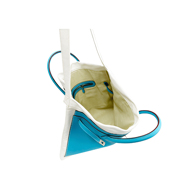 Large Turquoise White BK Tote Bag