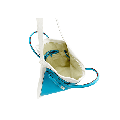 Large Turquoise White BK Tote Bag