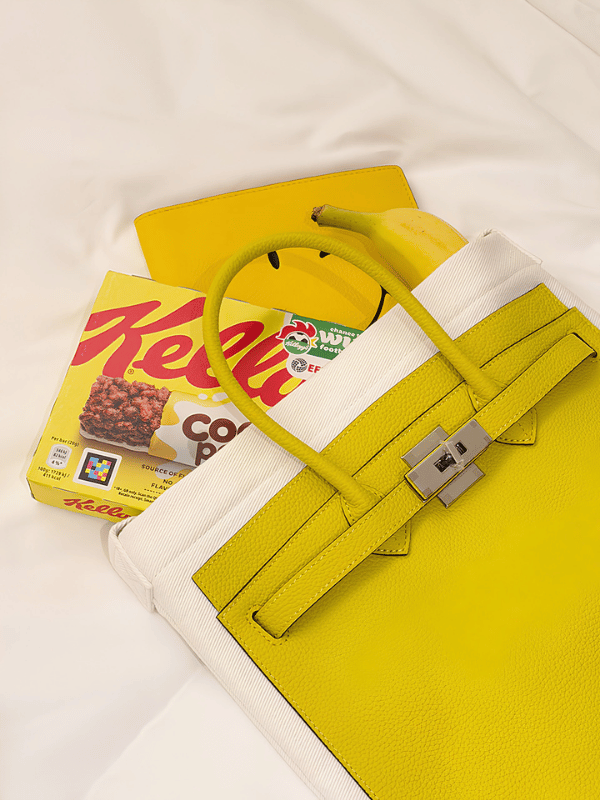 Large Lemon White BK Tote Bag